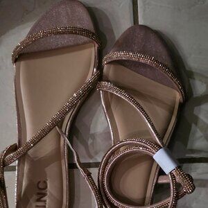 Gold strap sandals , new never worn